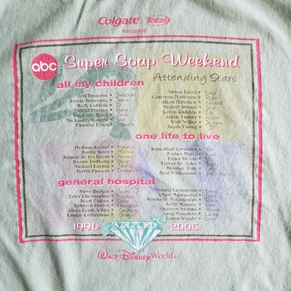 Disney World ABC Super Soap Weekend 2005 T shirt XL - Picture 6 of 13